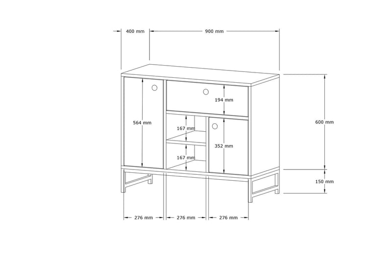 Rinorea Konsolbord 90x75 cm - Hvid - Entrébord - Konsolbord & sidebord