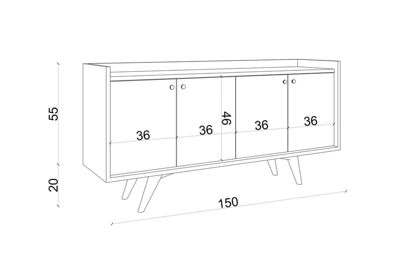 Ruigoord Konsolbord 150 cm - Antracit/Hvid - Møbler - Borde - Aflastningsbord - Konsolbord & sidebord
