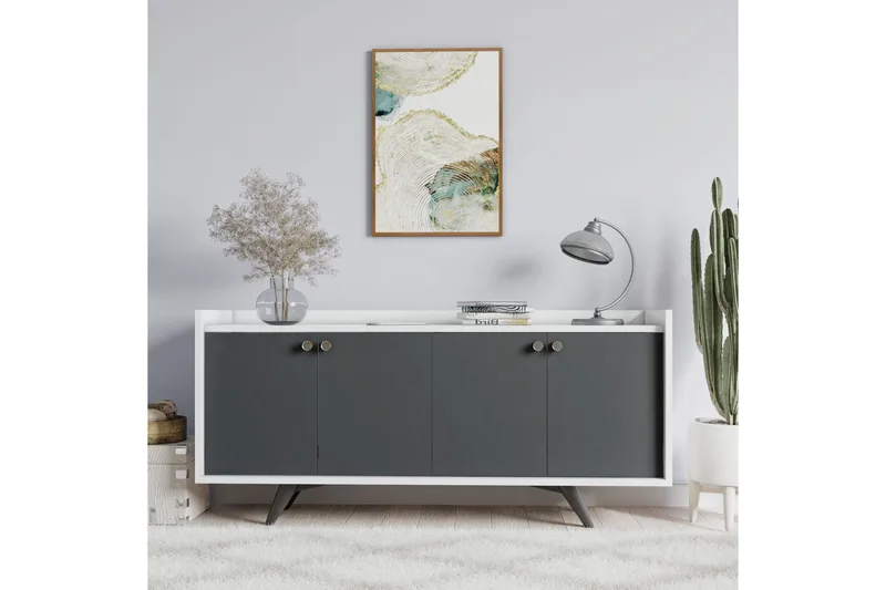 Ruigoord Konsolbord 150 cm - Hvid/Antracit - Møbler - Borde - Aflastningsbord - Konsolbord & sidebord