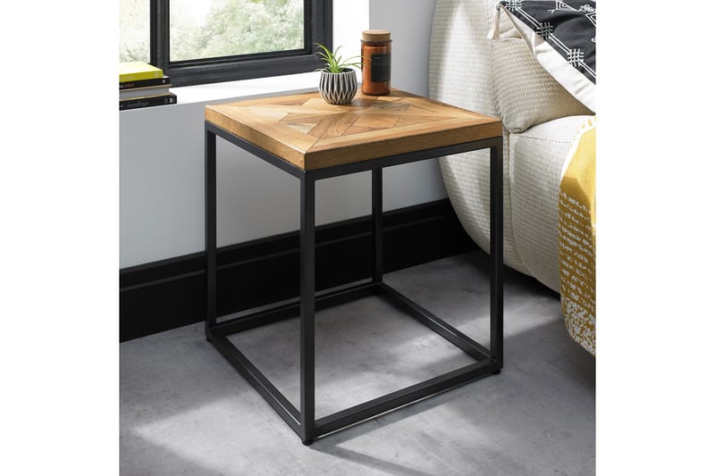 Sidebord INDUS 45x45xH50cm grå metalramme - Møbler - Borde - Aflastningsbord - Bakkebord & små borde
