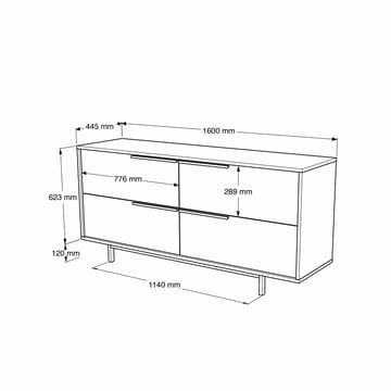 Konsolbord Skye Decor Dara (160 x 74,3 x 44,5 cm) Natur Hvid - Natur og hvid - Møbler - Borde - Aflastningsbord - Entrébord