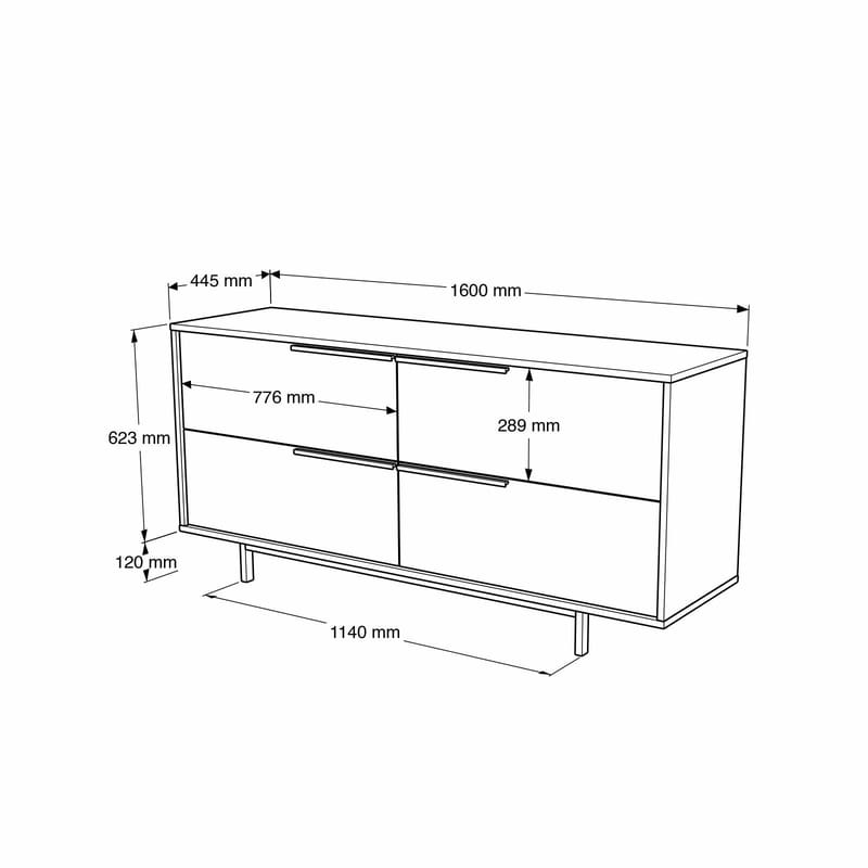 Konsolbord Skye Decor Dara (160 x 74,3 x 44,5 cm) Natur Hvid - Natur og hvid - Møbler - Borde - Aflastningsbord - Entrébord