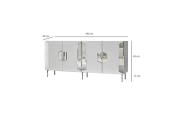 Stedum Konsolbord 180 cm - Hvid/Sølv - Opbevaring - Opbevaringsmøbler - Skænke & sideboards