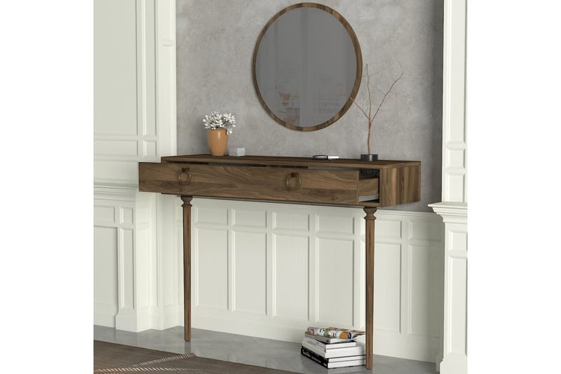 Tera Home Relief Table + Spejl - Valnød - Entrébord - Konsolbord & sidebord