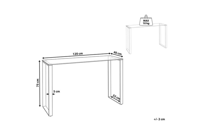 Konsolbord Tilon Transparent, guld - Transparent, guld - Møbler - Borde - Aflastningsbord - Entrébord