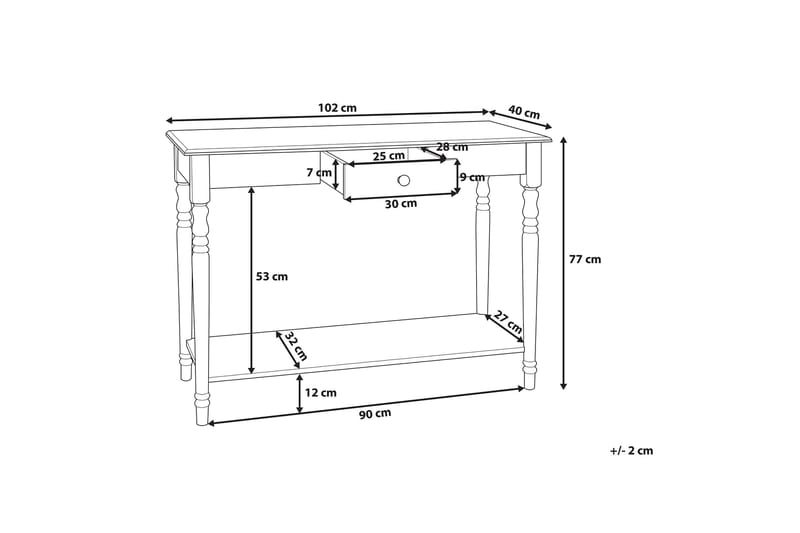 Tobago konsolbord 102 cm - Hvid - Møbler - Borde - Aflastningsbord - Konsolbord & sidebord