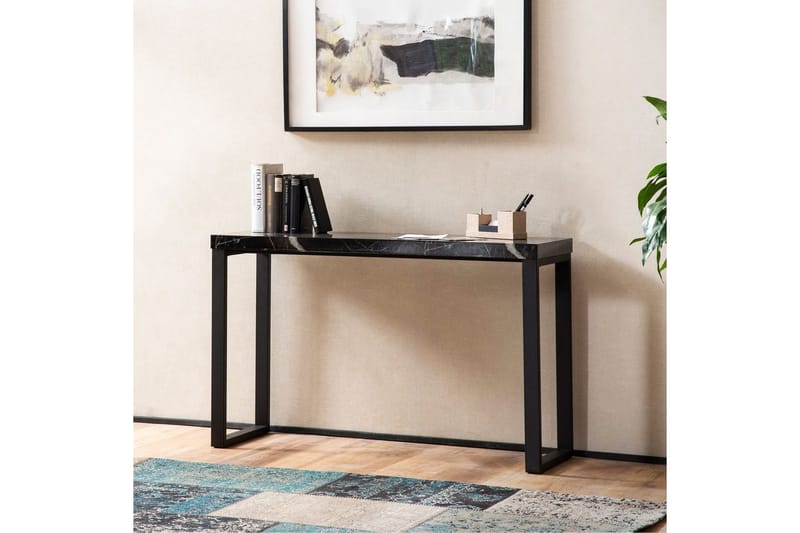 Konsolbord Wohnling 120 cm moderne konsol med metalben Sort - Sort - Møbler - Borde - Aflastningsbord - Entrébord