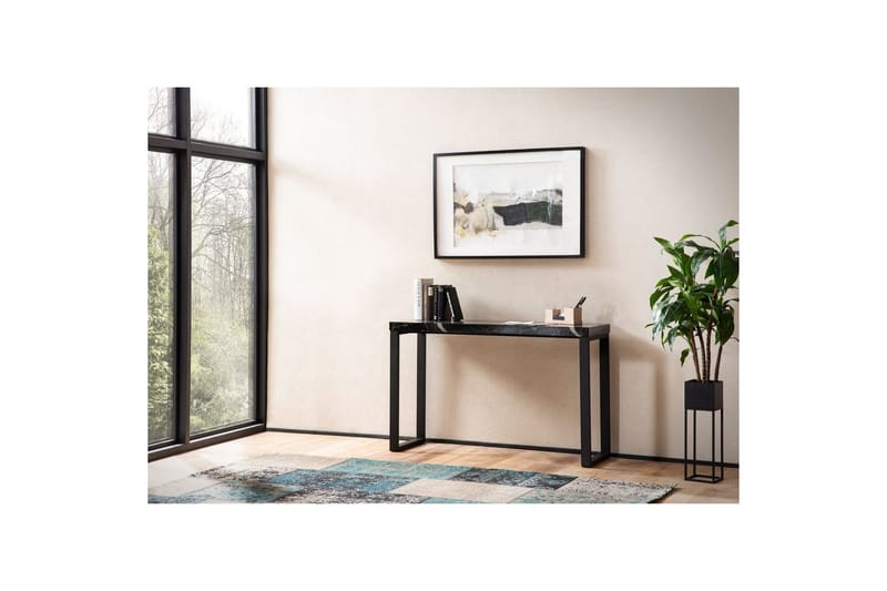 Konsolbord Wohnling 120 cm moderne konsol med metalben Sort - Sort - Møbler - Borde - Aflastningsbord - Entrébord