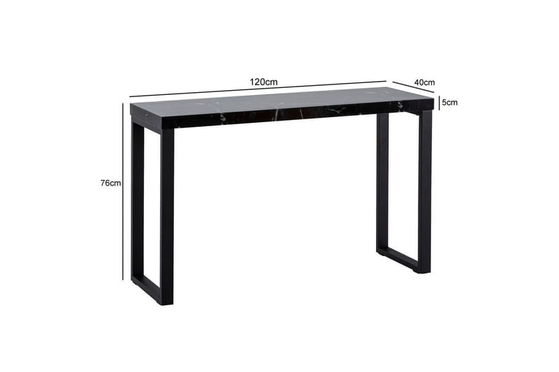 Konsolbord Wohnling 120 cm moderne konsol med metalben Sort - Sort - Møbler - Borde - Aflastningsbord - Entrébord