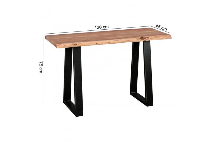 Konsolbord Wohnling Gaya Massivt Træ Landlig med Kant - Møbler - Borde - Aflastningsbord - Entrébord