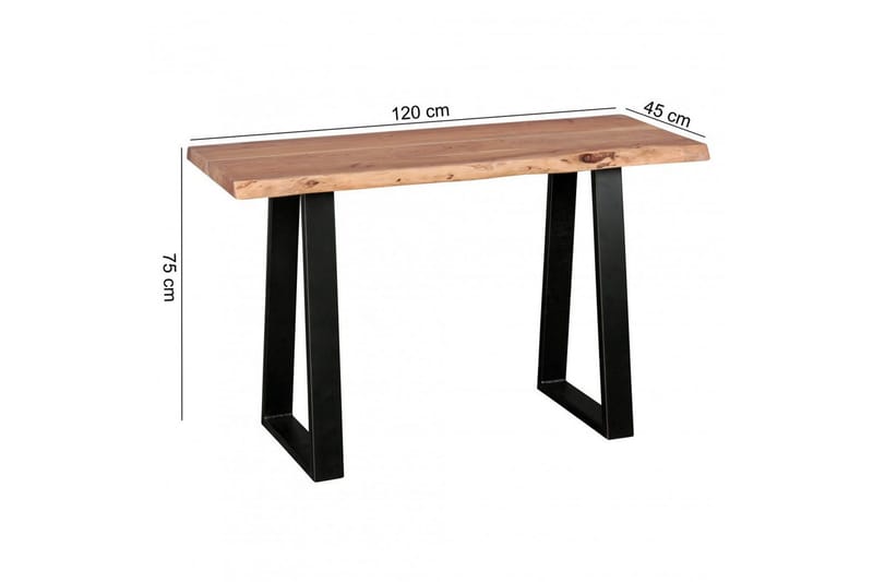 Konsolbord Wohnling Gaya Massivt Træ Landlig med Kant - Møbler - Borde - Aflastningsbord - Entrébord