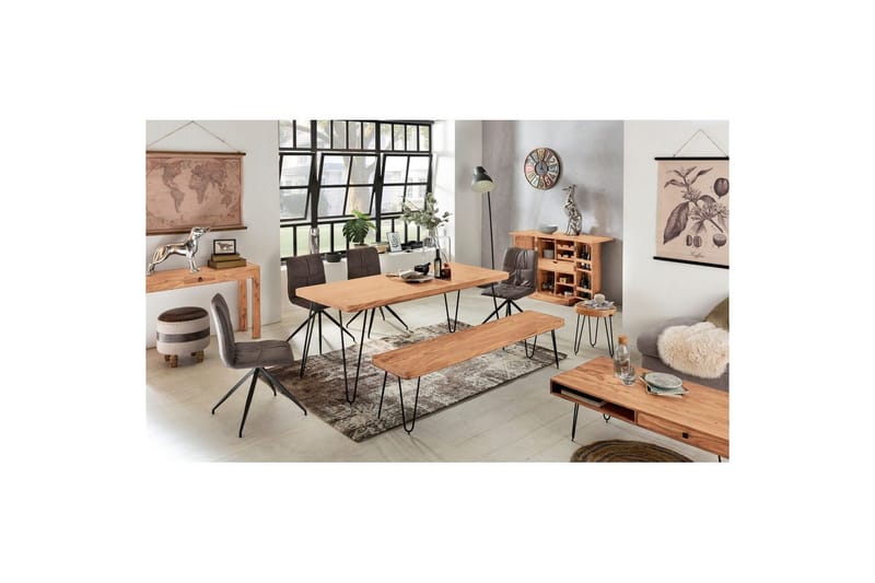 Konsolbord Wohnling massivt træ, 1 skuffe, landlig stil Akacietræ - Akacietræ - Møbler - Borde - Aflastningsbord - Entrébord