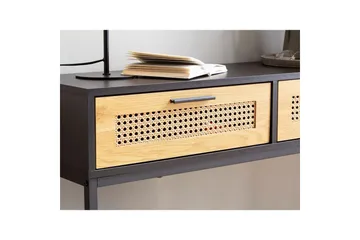Konsolbord Wohnling Massivt træ 100 cm 2 skuffer industriel stil wienerflet - Møbler - Borde - Aflastningsbord - Entrébord