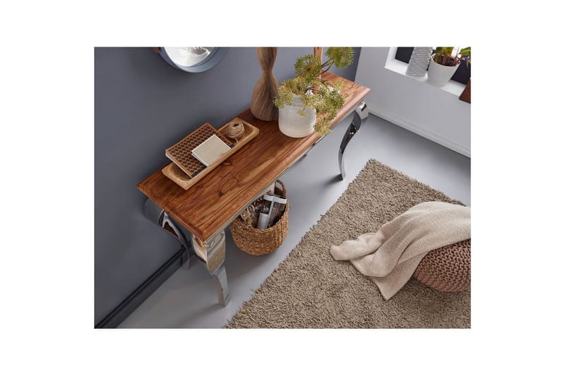 Konsolbord Wohnling Massivt træ 130 cm chrome metalben landstil - Møbler - Borde - Aflastningsbord - Entrébord