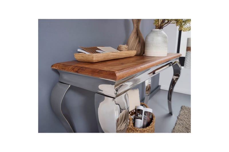 Konsolbord Wohnling Massivt træ 130 cm chrome metalben landstil - Møbler - Borde - Aflastningsbord - Entrébord