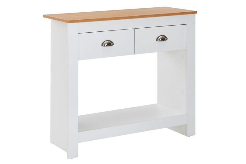 Konsolbord Wohnling Massivt træ eg bicolor 85 cm 2 skuffer Moderne husstil - Møbler - Borde - Aflastningsbord - Entrébord