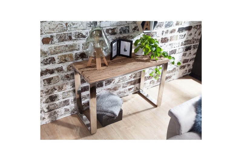 Konsolbord Wohnling Massivt træ rustik 120 cm krom metalben landsted - Møbler - Borde - Aflastningsbord - Entrébord