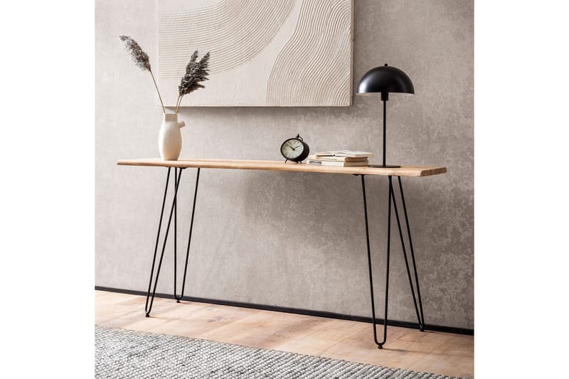 Konsolbord Wohnling Solidt træ hårnålben træ kant 150 cm - Møbler - Borde - Aflastningsbord - Entrébord