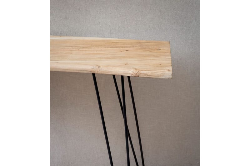 Konsolbord Wohnling Solidt træ hårnålben træ kant 150 cm - Møbler - Borde - Aflastningsbord - Entrébord