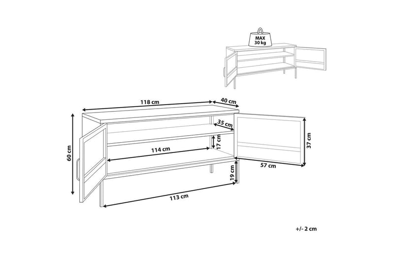 Kontorskab Morley Hvid - Hvid - Møbler - Borde - Aflastningsbord - Lampebord