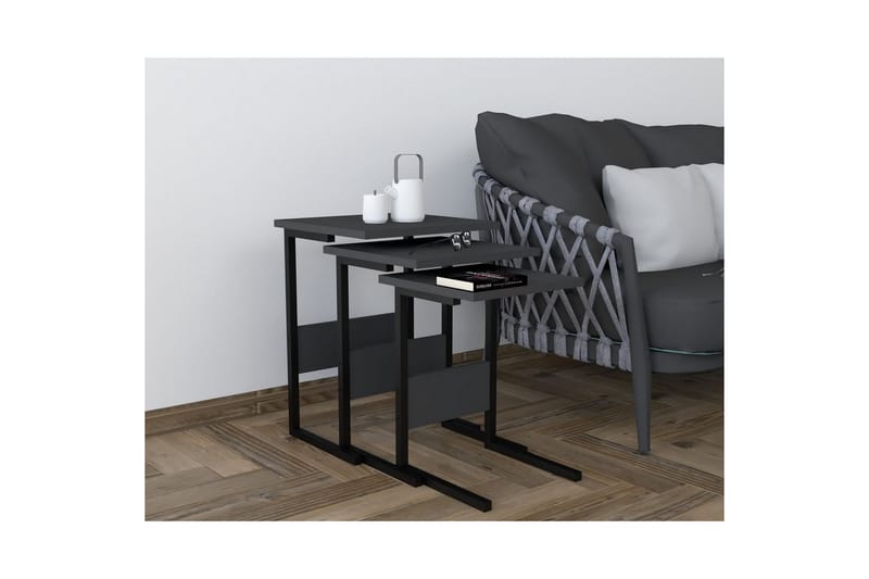 Korra Sæt borde 40 cm - Sort - Møbler - Borde - Aflastningsbord - Indskudsborde