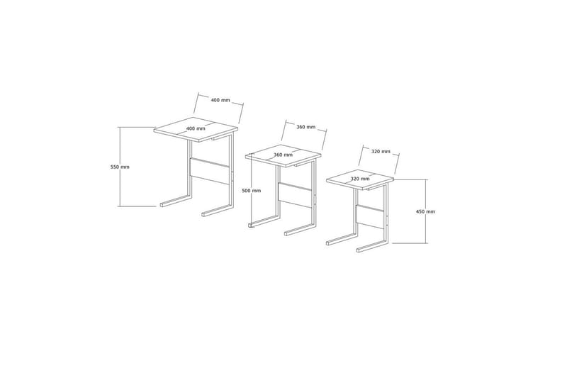 Korra Sæt borde 40 cm - Sort - Møbler - Borde - Aflastningsbord - Indskudsborde