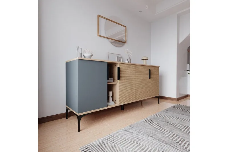 Kunar Konsolbord 180 cm - Antracit/Natur - Møbler - Borde - Aflastningsbord - Entrébord