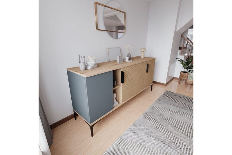 Kunar Konsolbord 180 cm - Antracit/Natur - Møbler - Borde - Aflastningsbord - Entrébord