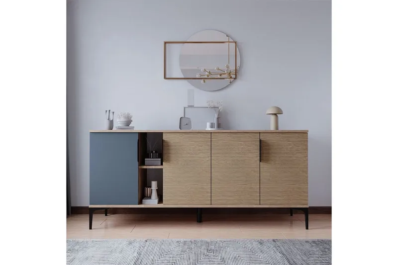 Kunar Konsolbord 180 cm - Antracit/Natur - Møbler - Borde - Aflastningsbord - Entrébord