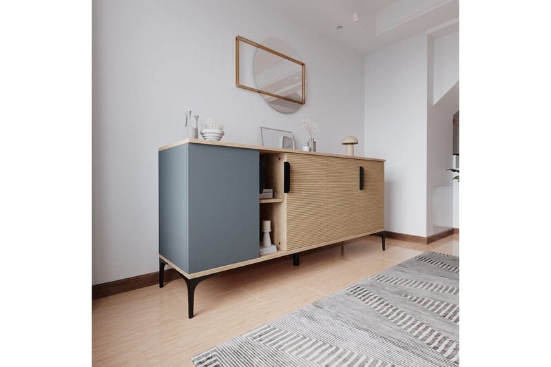 Kunar Konsolbord 180 cm - Antracit/Natur - Møbler - Borde - Aflastningsbord - Entrébord