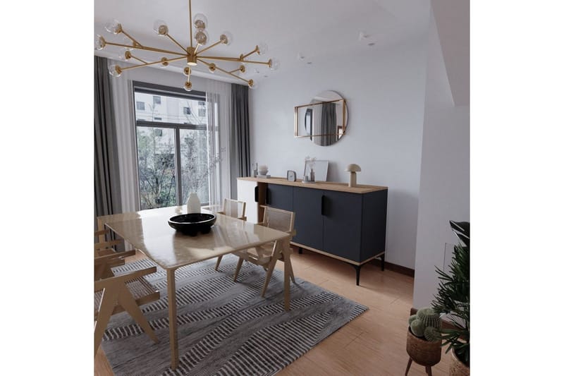 Kunar Konsolbord 180 cm - Hvid/Antracit - Møbler - Borde - Aflastningsbord - Entrébord