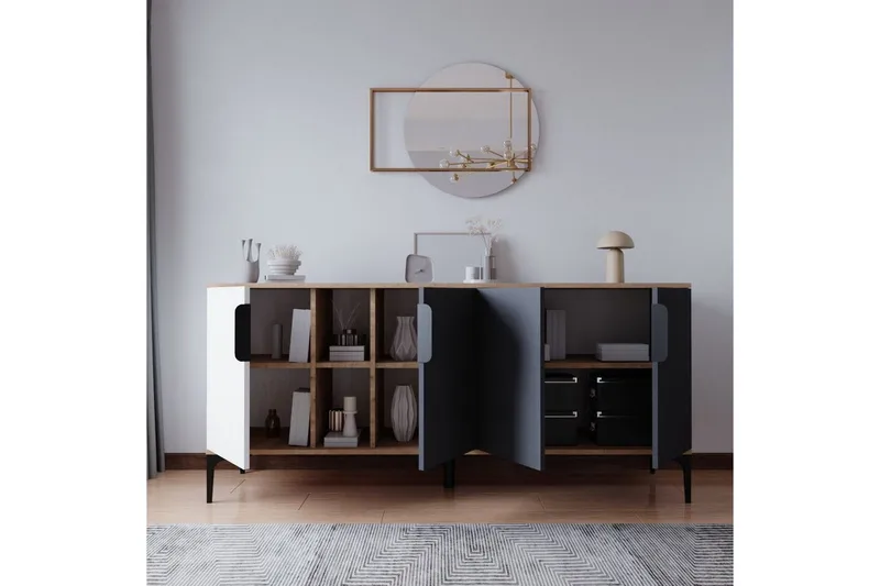 Kunar Konsolbord 180 cm - Hvid/Antracit - Møbler - Borde - Aflastningsbord - Entrébord