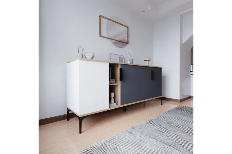 Kunar Konsolbord 180 cm - Hvid/Antracit - Møbler - Borde - Aflastningsbord - Entrébord