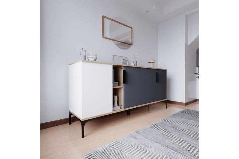 Kunar Konsolbord 180 cm - Hvid/Antracit - Møbler - Borde - Aflastningsbord - Entrébord