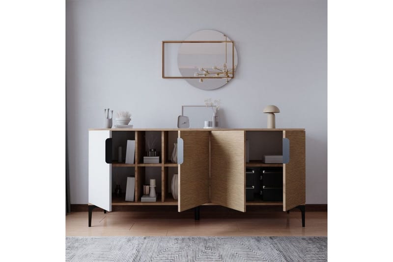 Kunar Konsolbord 180 cm - Hvid/Natur - Møbler - Borde - Aflastningsbord - Entrébord