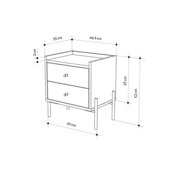 Kunimitsu Sengebord 45 cm - Hvid - Møbler - Borde - Aflastningsbord - Sengebord
