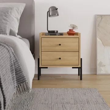 Kunimitsu Sengebord 45 cm - Sapphire Oak - Møbler - Borde - Aflastningsbord - Sengebord