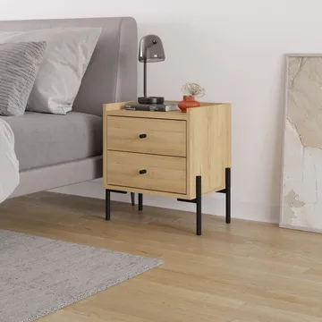 Kunimitsu Sengebord 45 cm - Sapphire Oak - Møbler - Borde - Aflastningsbord - Sengebord