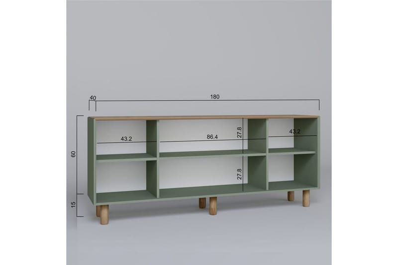 Kuniyoshi Konsolbord 180 cm - Grøn - Møbler - Borde - Aflastningsbord - Entrébord