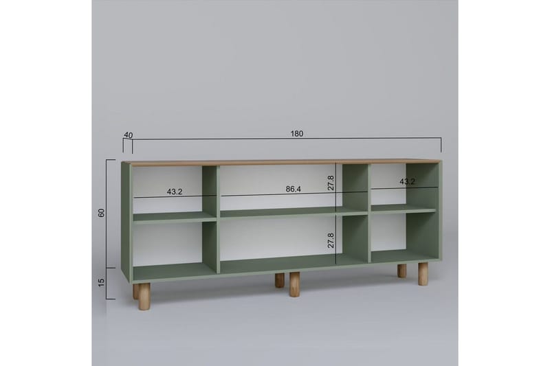 Kuniyoshi Konsolbord 180 cm - Grøn - Møbler - Borde - Aflastningsbord - Entrébord