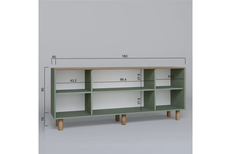 Kuniyoshi Konsolbord 180 cm - Grøn - Møbler - Borde - Aflastningsbord - Entrébord