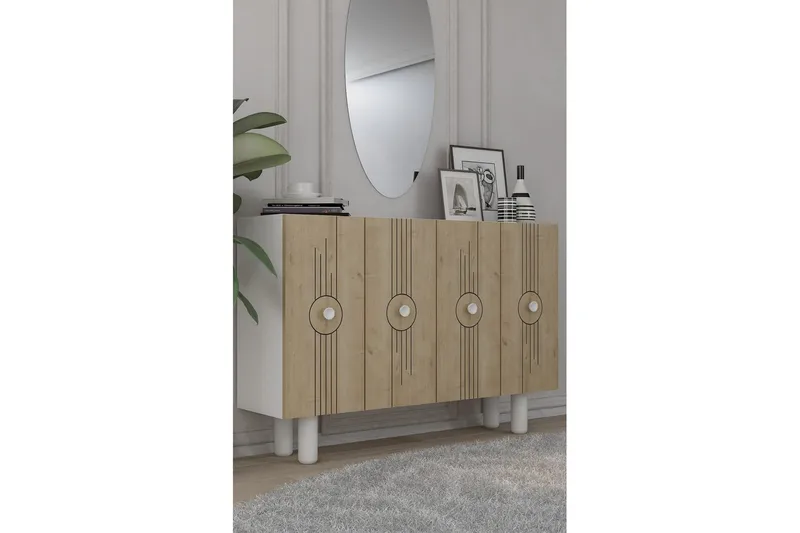 Kyrosen Konsolbord 120 cm - Hvid/Eg - Møbler - Borde - Aflastningsbord - Entrébord