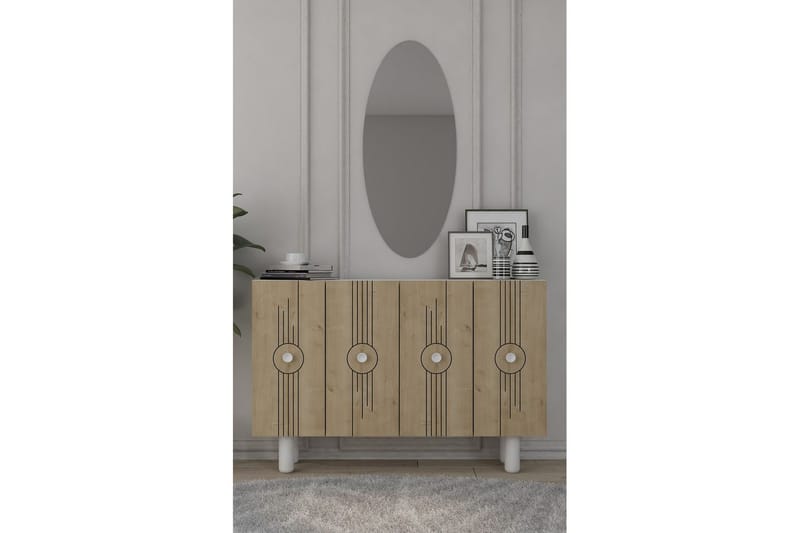 Kyrosen Konsolbord 120 cm - Hvid/Eg - Møbler - Borde - Aflastningsbord - Entrébord