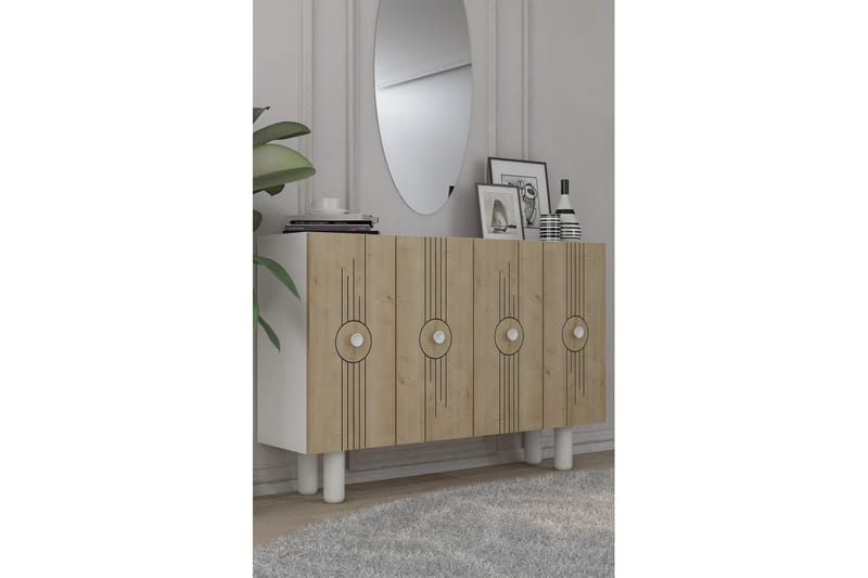 Kyrosen Konsolbord 120 cm - Hvid/Eg - Møbler - Borde - Aflastningsbord - Entrébord