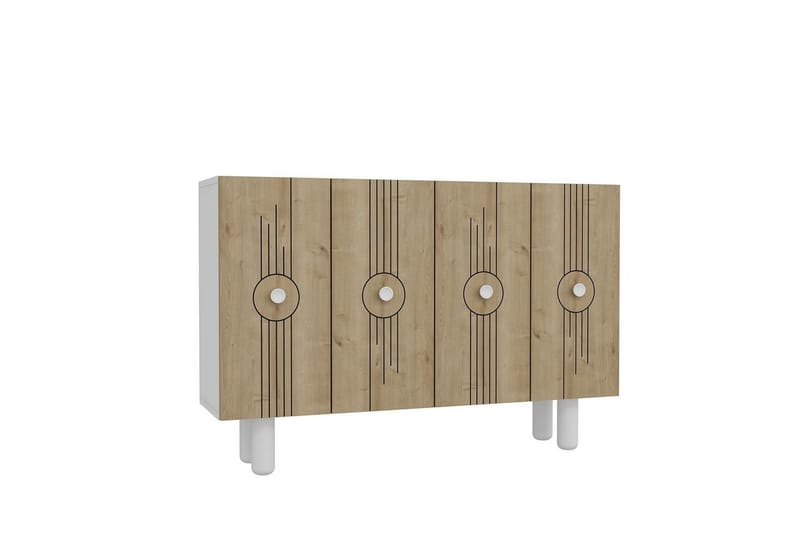 Kyrosen Konsolbord 120 cm - Hvid/Eg - Møbler - Borde - Aflastningsbord - Entrébord