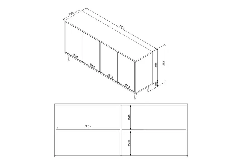 Lacus Konsolbord 150 cm - Hvid - Møbler - Borde - Aflastningsbord - Entrébord