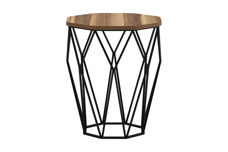 Bojana Sidebord Rundt 46 cm - Mørkebrun/Sort - Møbler - Borde - Aflastningsbord - Lampebord