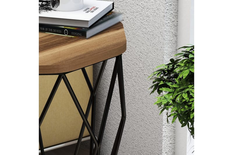 Bojana Sidebord Rundt 46 cm - Mørkebrun/Sort - Møbler - Borde - Aflastningsbord - Lampebord