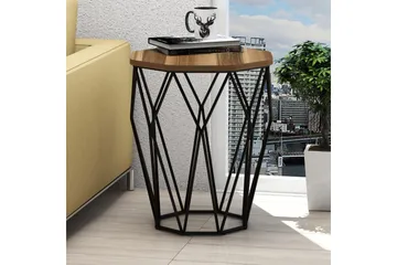 Bojana Sidebord Rundt 46 cm - Mørkebrun/Sort - Møbler - Borde - Aflastningsbord - Lampebord