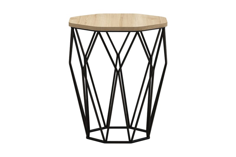 Bojana Sidebord Rundt 46 cm - Natur/Sort - Møbler - Borde - Aflastningsbord - Lampebord